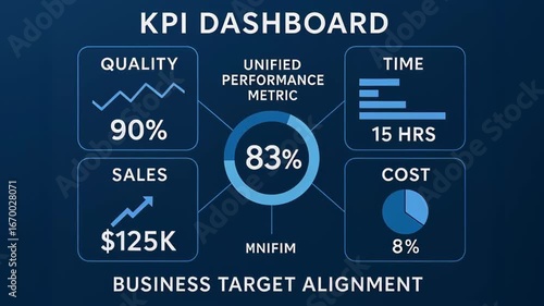 KPI dashboard business target alignment featuring quality sales cost time metrics for clear performance tracking and strategic decision making