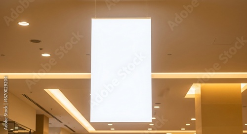Wallpaper Mural Suspended Blank Banner in Modern Interior Torontodigital.ca
