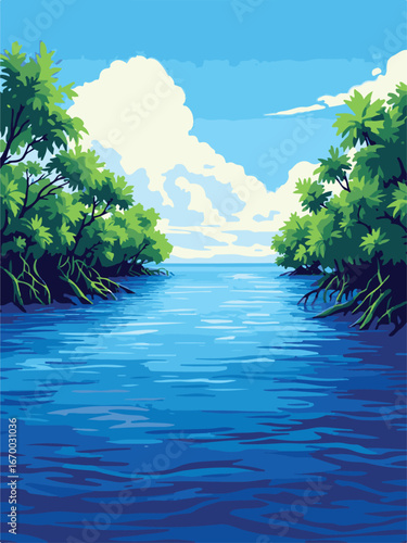 Dense Mangrove Forest Landscape