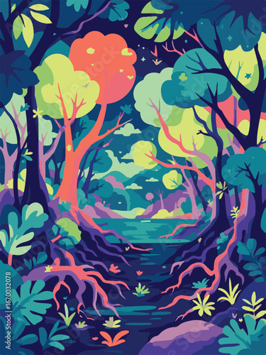 Dense Mangrove Forest Landscape