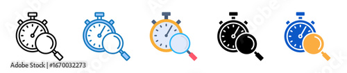 Time Tracking multiple style icons set design vector illustration. 