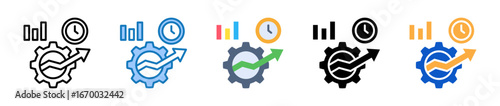 Productivity multiple style icons set design vector illustration. 