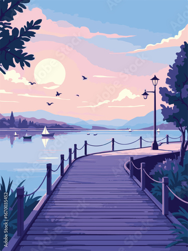 Wooden Pier by the Sea