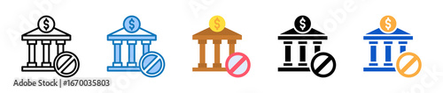 Bank multiple style icons set design vector illustration. 