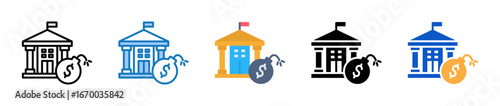 Government multiple style icons set design vector illustration. 