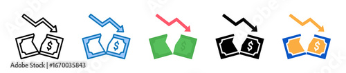 Bankruptcy multiple style icons set design vector illustration. 