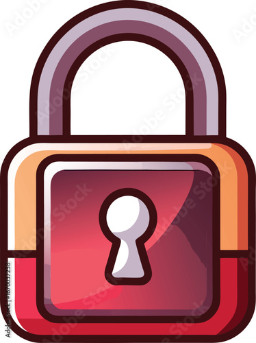Singles Day Mobile Commerce Red Padlock Security Icon Design
