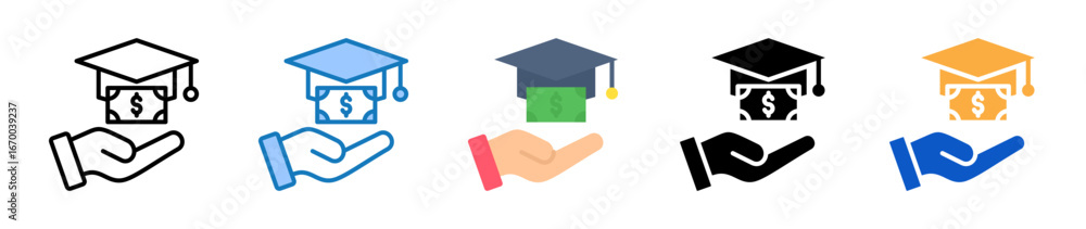 Naklejka premium Tuition multiple style icons set design vector illustration. 