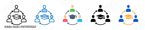 Fellowship multiple style icons set design vector illustration. 