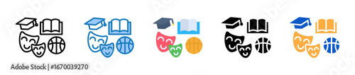 Extracurricular multiple style icons set design vector illustration. 