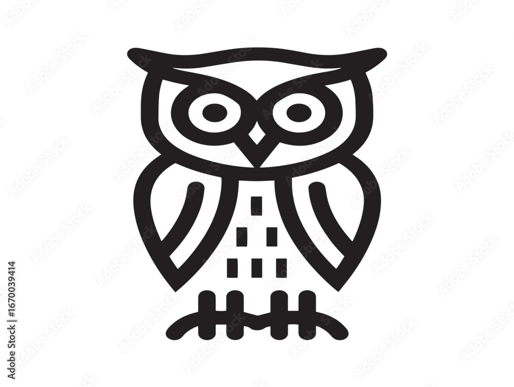 Fototapeta premium Owl Icon Illustrated With Contemporary Clean Minimal Vector Artwork