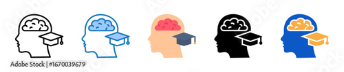 Intelligence Quotient multiple style icons set design vector illustration. 
