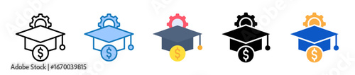 Scholarship multiple style icons set design vector illustration. 