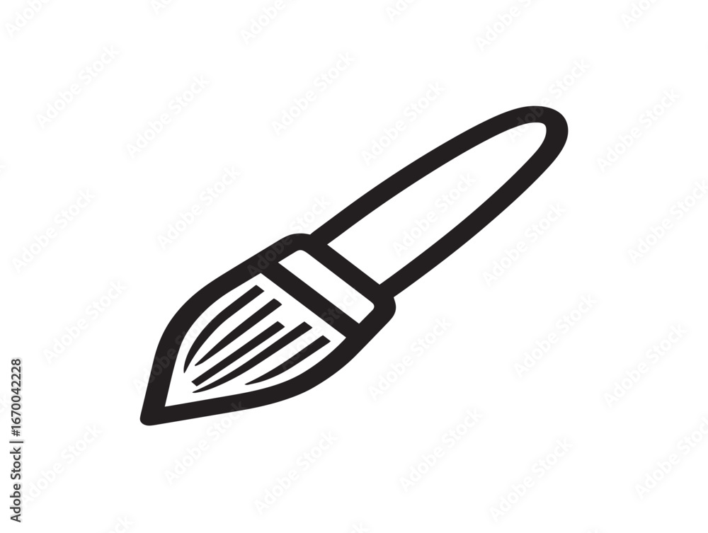 Obraz premium Decorative Paint Brush Icon Rendered With Modern Minimalist Vector Design