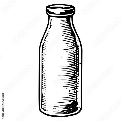 Vintage Glass Milk Bottle for Classic Dairy Storage
