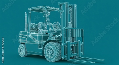 Forklift Blueprint - Technical Illustration
