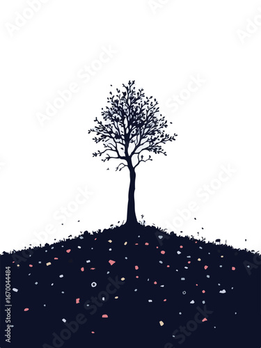 Deforestation Scene - Lonely Tree