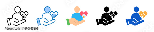 Social Worker multiple style icons set design vector illustration. 