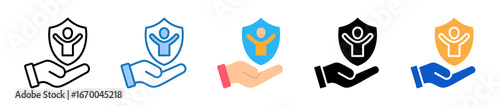 Child Protection multiple style icons set design vector illustration. 