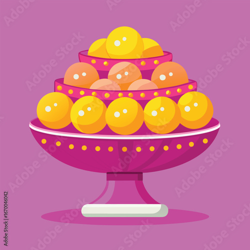 Festive Bowl of Indian Sweets Laddu dessert food