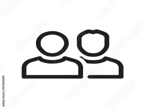 Stylish community people icons in clean line format