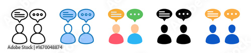 Conversation multiple style icons set design vector illustration. 