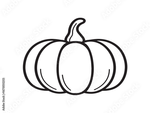 Festive Halloween pumpkin icon in elegant vector line art
