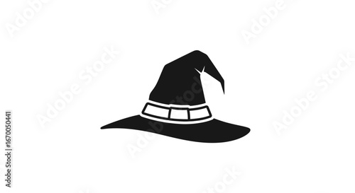 Classic Witch Hat Silhouette for Halloween Celebrations A Spooky Vector Illustration