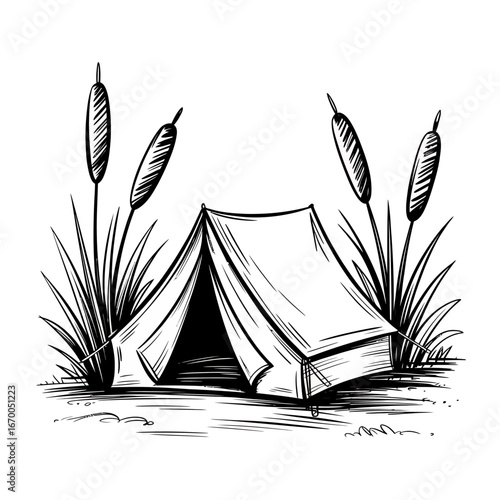 Camping Sketch Illustration