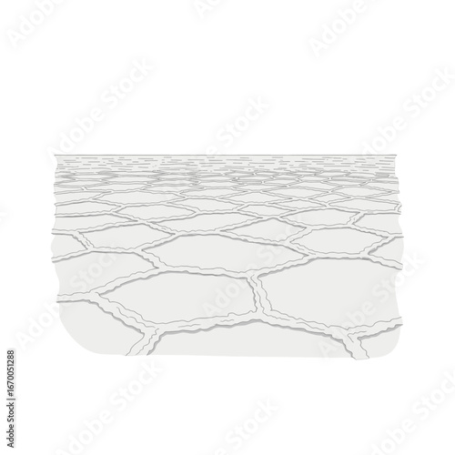 Abstract Cracked Ice Texture with Gray and White Tones Detailed Surface Graphic Rendering with Polygonal Patterned Design