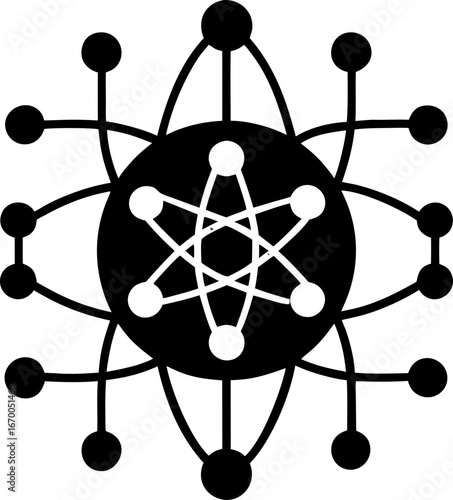 Quantum computing vector icon on white background