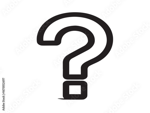 Minimal help question mark icon in clean vector artwork
