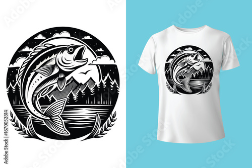 Fishing t shirt design