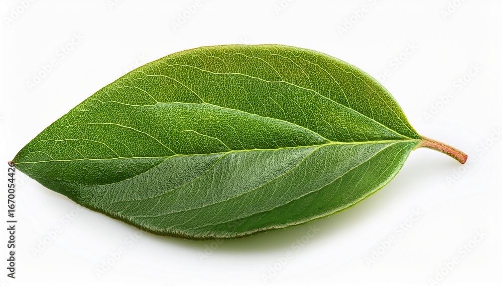 Obraz premium a leaf of the milk flower cotoneaster cotoneaster coriaceus in august isolated on white background