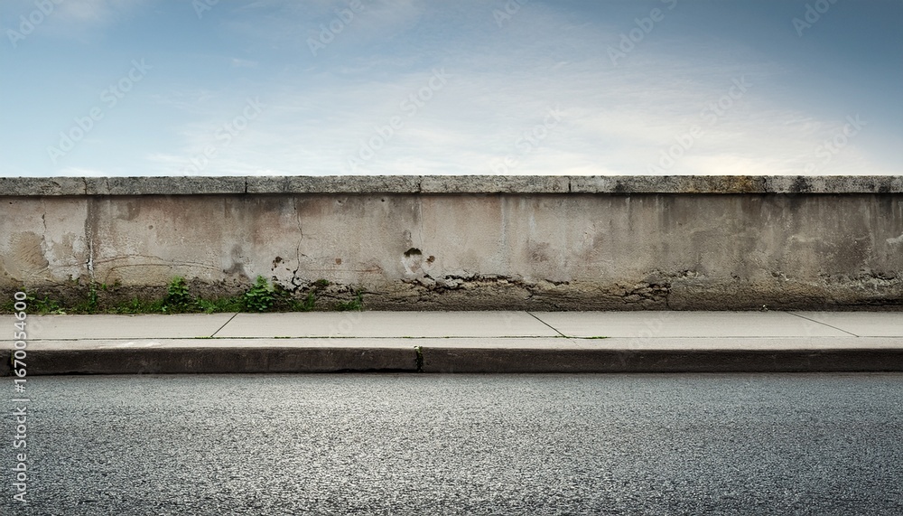 custom made wallpaper toronto digitalold concrete wall above a weathered curb and asphalt street