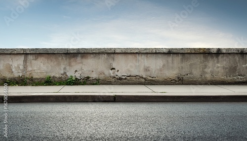 Wallpaper Mural old concrete wall above a weathered curb and asphalt street Torontodigital.ca
