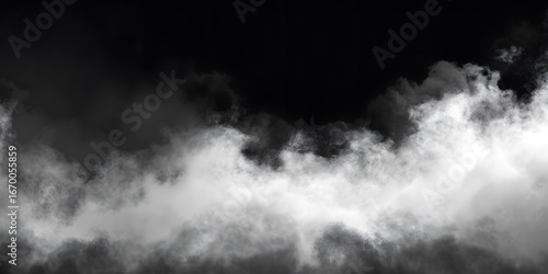 White fog on a black background, with a gradient of gray and white colors.