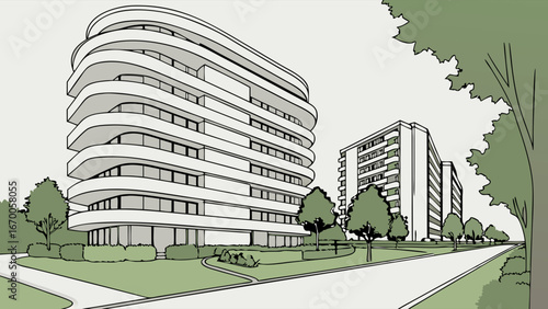 modern city buildings