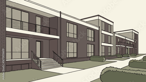 3d render of a residential building