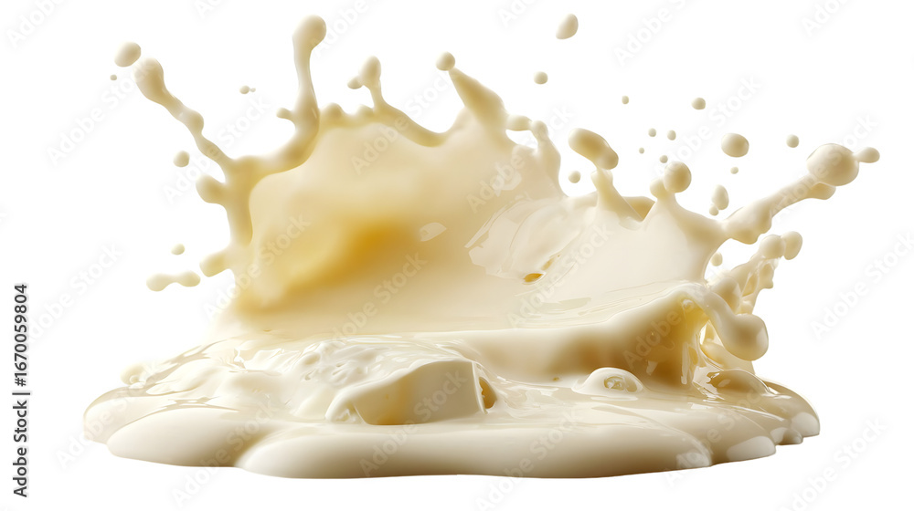 Naklejka premium splash of milk or cream isolated on a transparent background
