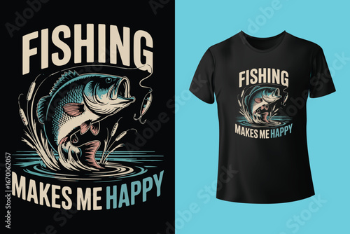fishing t-shirt design template