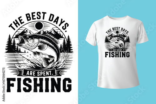 fishing t-shirt design, fishing vector typography t-shirt design.