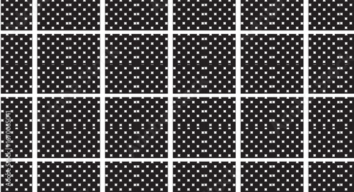 Abstract geometric halftone pattern grid with repeating dot motifs and subtle gradients vector