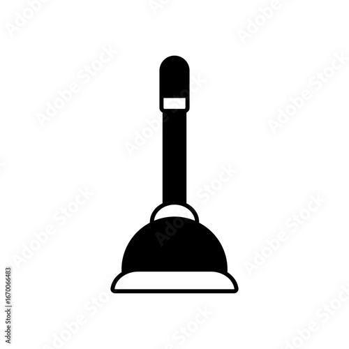 Plunger Toilet Tool Fill Icon: Plumbing and Bathroom