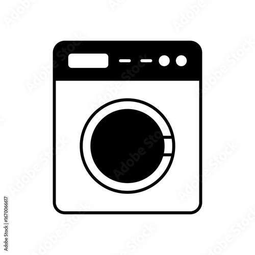 Washing Machine Appliance Fill Icon: Laundry and Cleaning