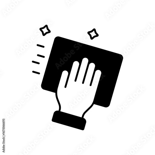 Dusting Housework Fill Icon: Cleaning and Home Chores