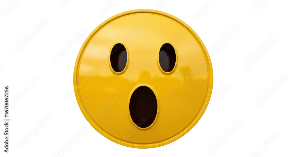Fototapeta premium Isolated Yellow Shocked Emoji Face