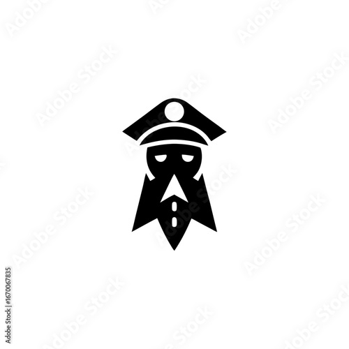 Silhouette of Pilot with Cap Aviation Officer Airline Crew Vector Illustration