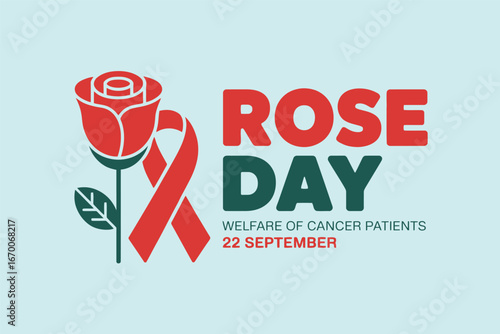 Rose Day Illustration Highlighting Cancer Patient Welfare and Awareness on September 22nd