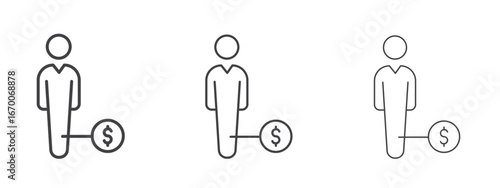 Man with debt icon design, suitable for web, infographics, interface and apps.